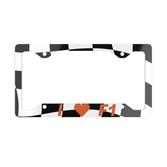 I Love F1 Metal License Plate Frame