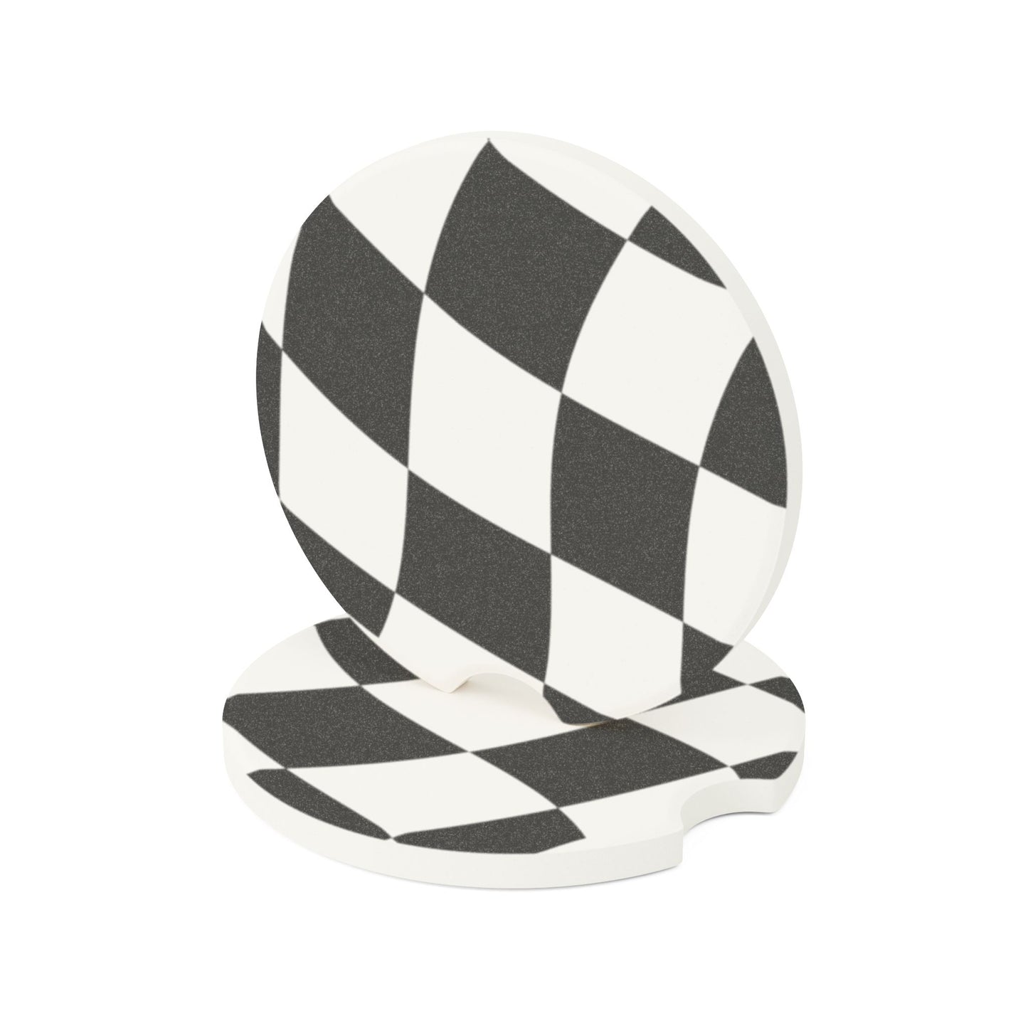 Checkered Soapstone Car Coaster