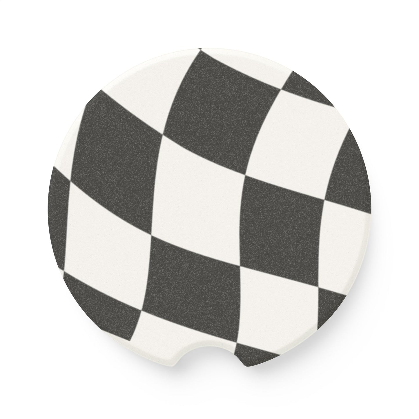 Checkered Soapstone Car Coaster