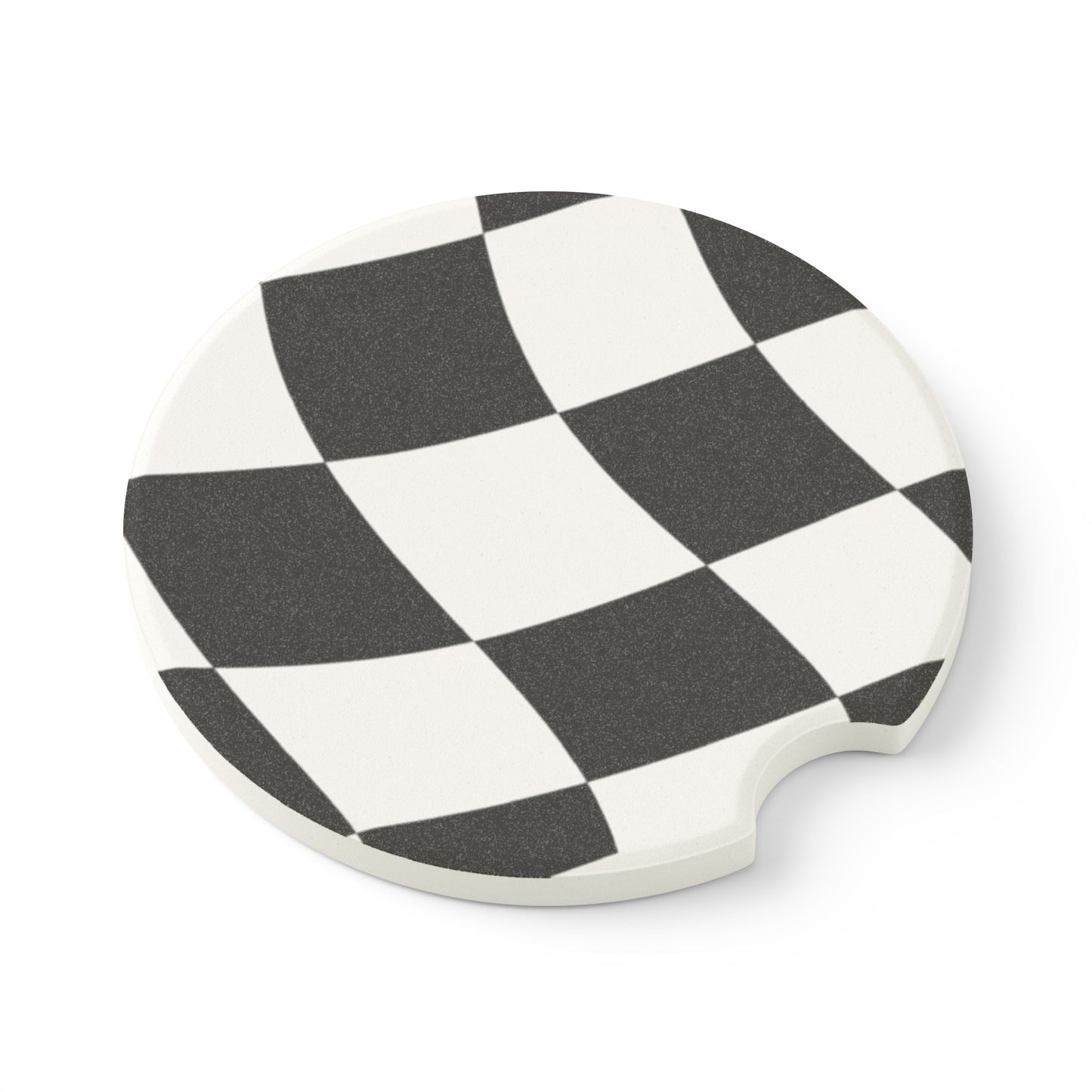 Checkered Soapstone Car Coaster